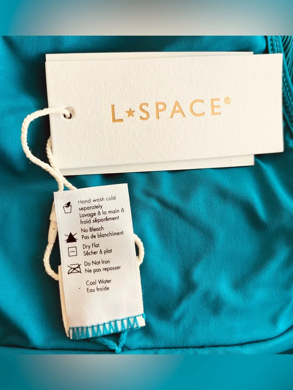 L*Space Bikini Set Hunter Top & Lola Bitsy Bottom Blue Small/Medium Resortwear